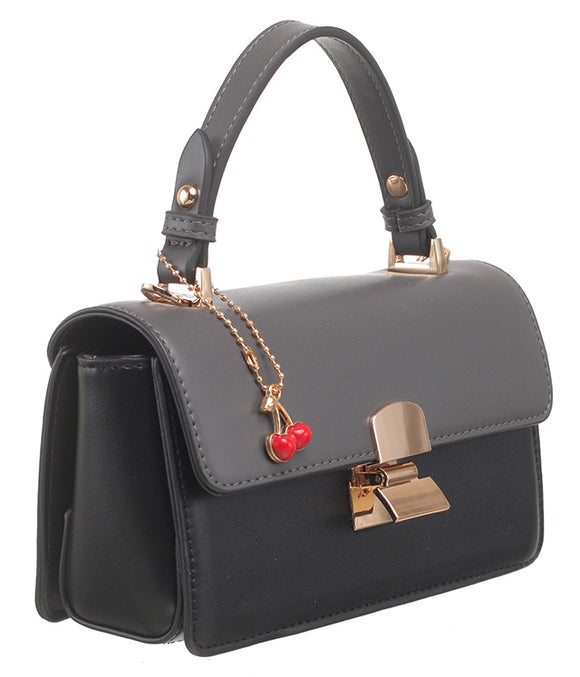 BESSIE LONDON Black Cherry Charm Satchel