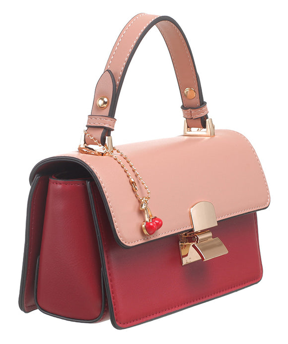 BESSIE LONDON Wine Cherry Charm Satchel