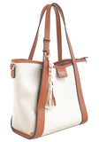 BESSIE LONDON Tan Canvas Chic Shopper