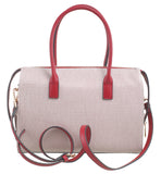 BESSIE LONDON Red Canvas Bowler Bag