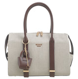 BESSIE LONDON Coffee Canvas Bowler Bag