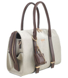 BESSIE LONDON Coffee Canvas Bowler Bag