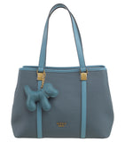 BESSIE LONDON Blue Two Tone Charm Tote Bag
