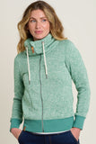 BRAKEBURN Green High Neck Zip Through Sweatshirt