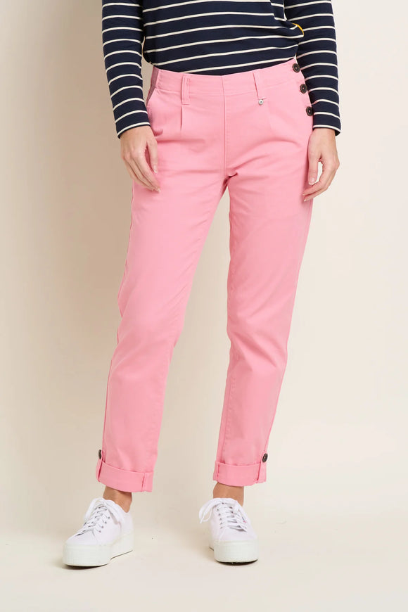 BRAKEBURN Pink Button Side Trousers