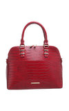 Wine Croc Print Tote - Bessie London