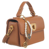 BESSIE LONDON Tan Small Top Handle Cross Body Bag