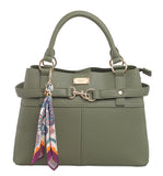 BESSIE LONDON Green Scarf Charm Tote Bag