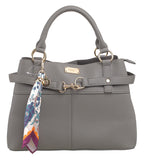 BESSIE LONDON Grey Scarf Charm Tote Bag