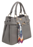 BESSIE LONDON Grey Scarf Charm Tote Bag