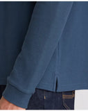 Remus Uomo Blue Long Sleeve Polo Half Button Polo Shirt