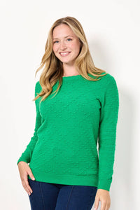 MUDFLOWER Green Bubble Knit Jumper