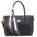 BESSIE LONDON Black Tote with Scarf