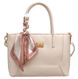 BESSIE LONDON Beige Tote with Scarf