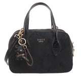 BESSIE LONDON Black Teddy Charm Suede Tote Bag