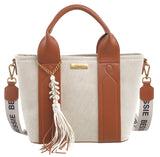BESSIE LONDON Tan Canvas City Shopper