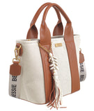 BESSIE LONDON Tan Canvas City Shopper
