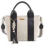 BESSIE LONDON Black Canvas City Shopper