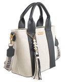 BESSIE LONDON Black Canvas City Shopper