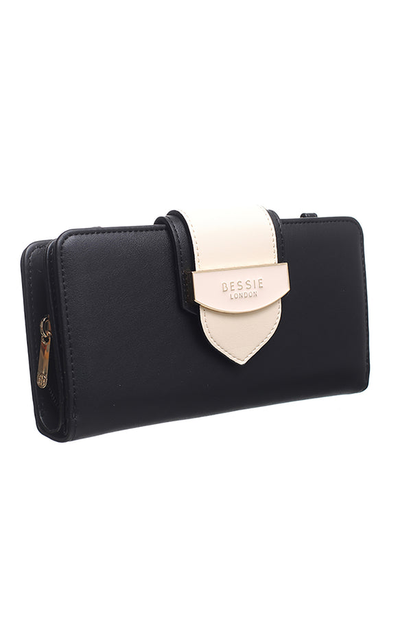 Black Flap Over Purse - Bessie London