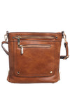 BESSIE LONDON Tan Zip Pocket Crossbody Bag