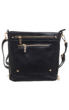 BESSIE LONDON Black Zip Pocket Crossbody Bag