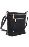 BESSIE LONDON Black Zip Pocket Crossbody Bag