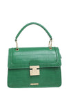 Green Croc Print Flap Over Handbag - Bessie London