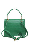 Green Croc Print Flap Over Handbag - Bessie London