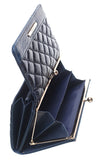 Navy Quilted Clasp Purse - Bessie London