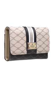 Logo Print Flap Over Purse - Bessie London