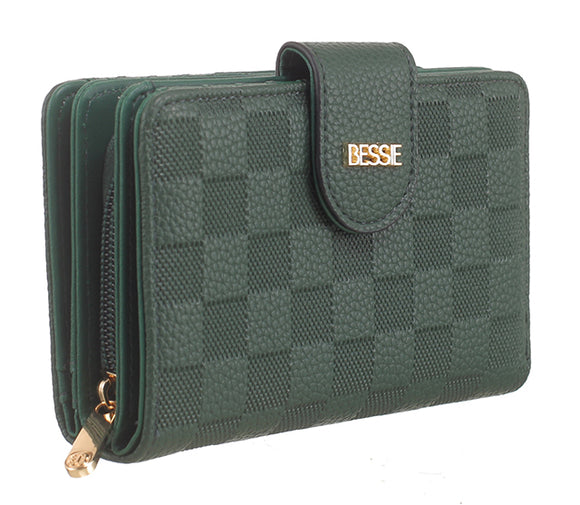 Green Small Checker Board Purse - Bessie London