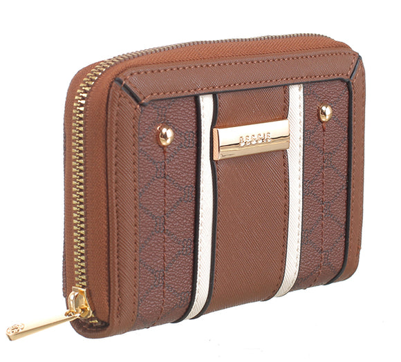 Tan Small Mono Print Purse - BESSIE LONDON