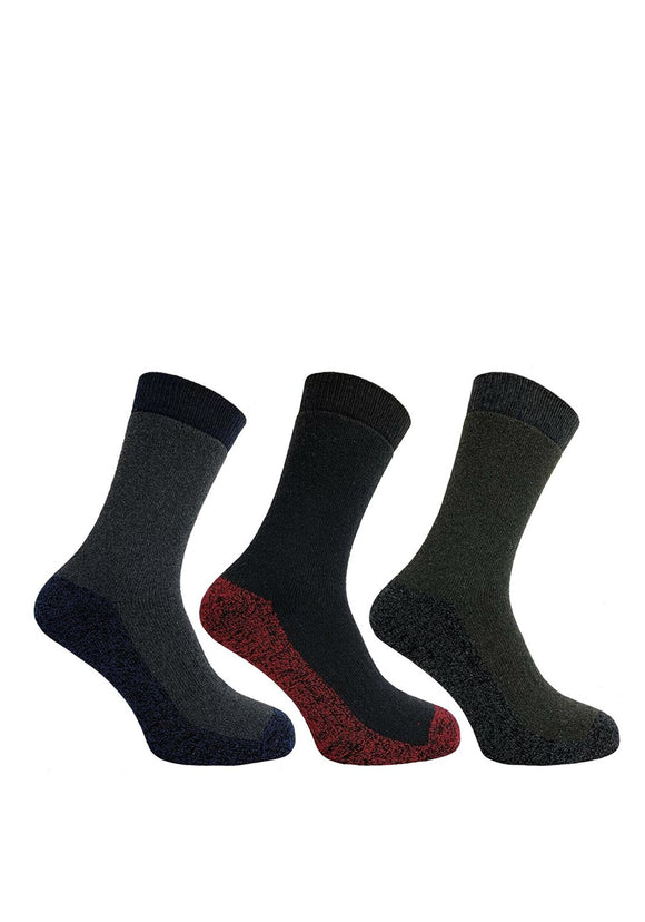 Bramble 3 Pack Wicking Boot Socks Grey Multi