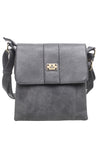 BESSIE LONDON Grey 2 Pocket Cross Body Bag