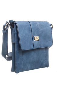 Blue 2 Pocket Cross Body Bag - Bessie London