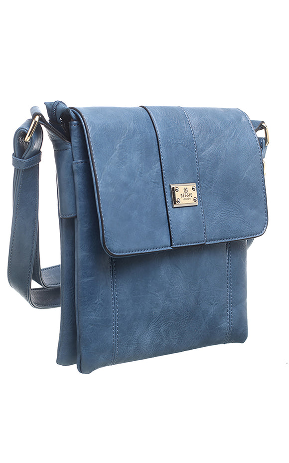 Blue 2 Pocket Cross Body Bag - Bessie London