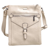 BESSIE LONDON Beige 3 Pocket Messenger Bag