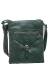 Green 3 Pocket Messenger Bag - Bessie London