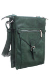 Green 3 Pocket Messenger Bag - Bessie London