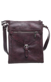 BESSIE LONDON Purple 3 Pocket Messenger Bag
