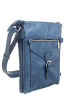 Blue 3 Pocket Messenger Bag - Bessie London