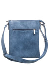 Blue 3 Pocket Messenger Bag - Bessie London