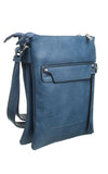 Blue Classic Zipper Cross Body Bag - Bessie London