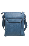 Blue Classic Zipper Cross Body Bag - Bessie London