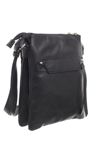 Black Classic Zipper Cross Body Bag - Bessie London