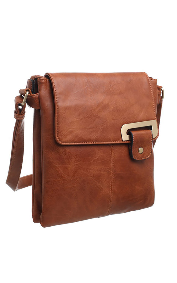 BESSIE LONDON Tan Classic Travel Cross Body Bag