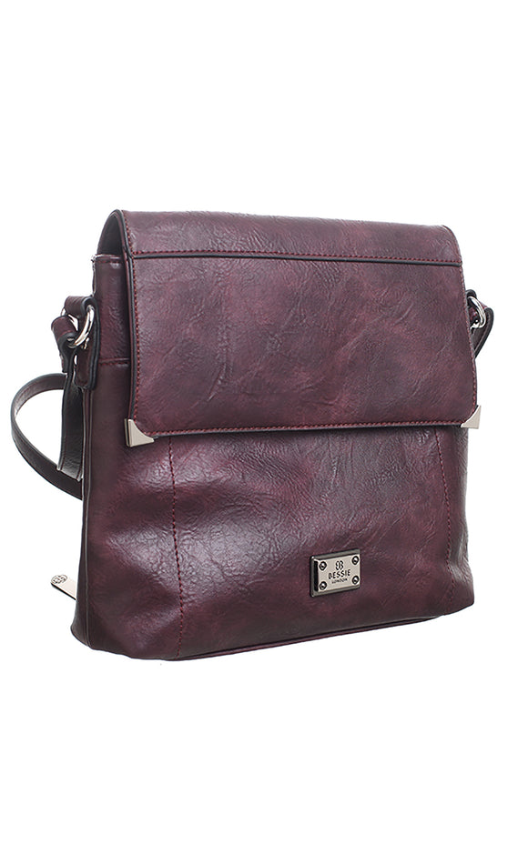 Purple Cross Body Bucket Bag - Bessie London)