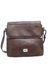 Mocha Cross Body Bucket Bag - Bessie London)