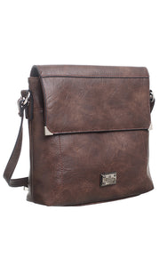 Mocha Cross Body Bucket Bag - Bessie London)